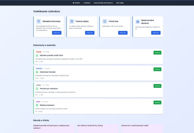 Education page with mockup data