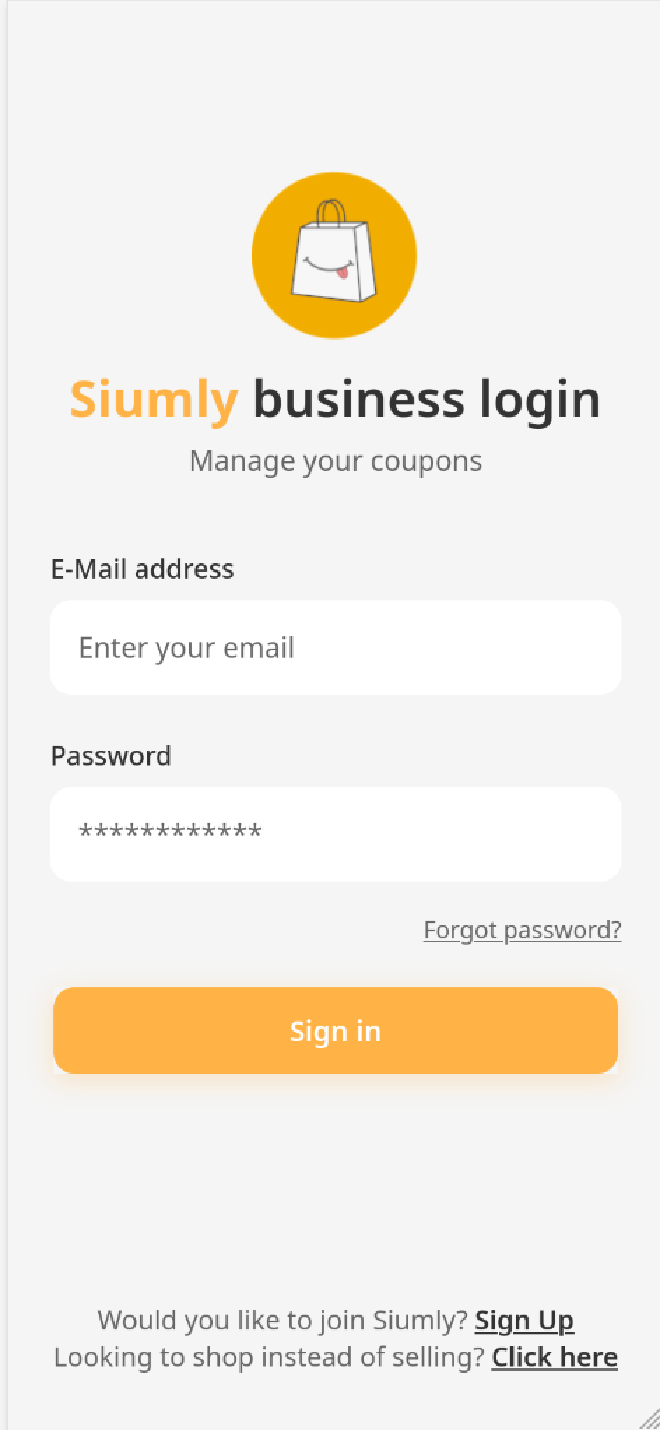 Business app login