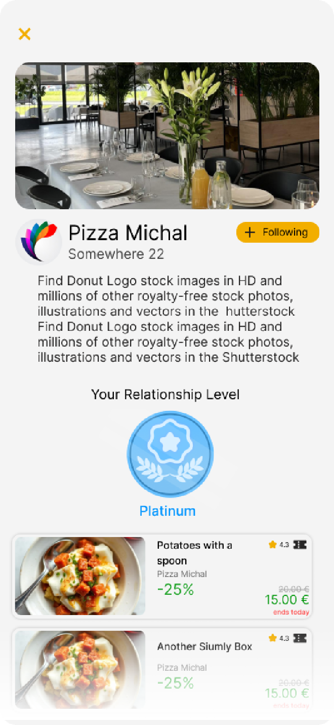 User mobile app store page